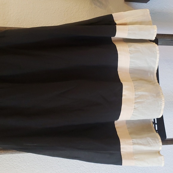 photo - The Limited Strapless Dress Midi Black and Tan Brown - Picture 6 of 17